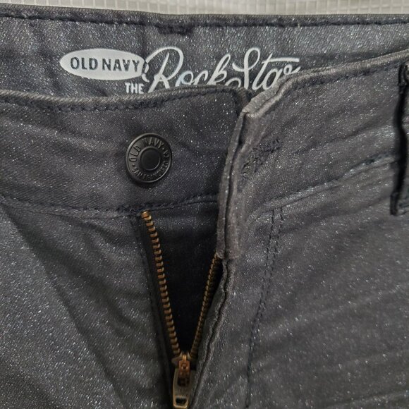 Old Navy Womens 12 Jeans Metallic Slim Leg The Rockstar Mid Rise Stretch Denim - Picture 11 of 13
